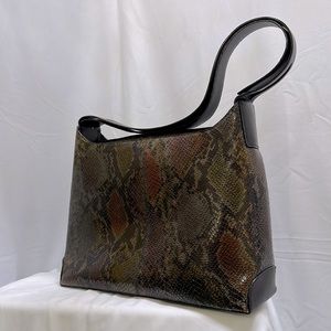 Joan and David Snakeskin Purse
